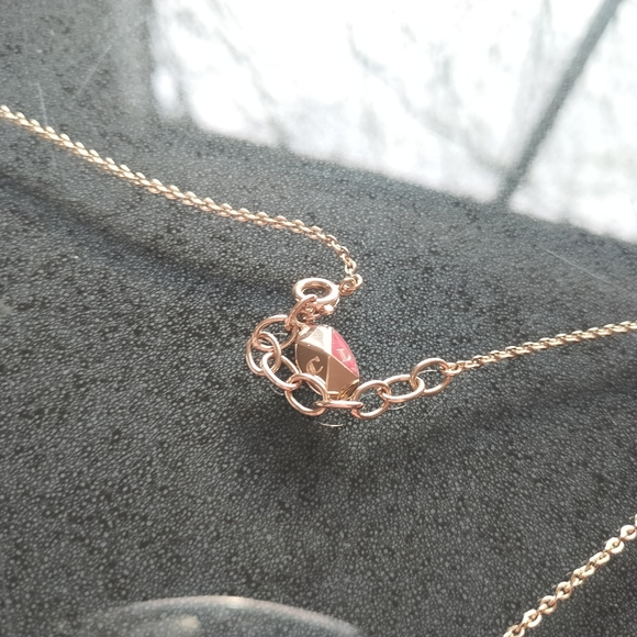 Authentic Christian Dior logo with pink spangle necklace - Picture 4 of 7